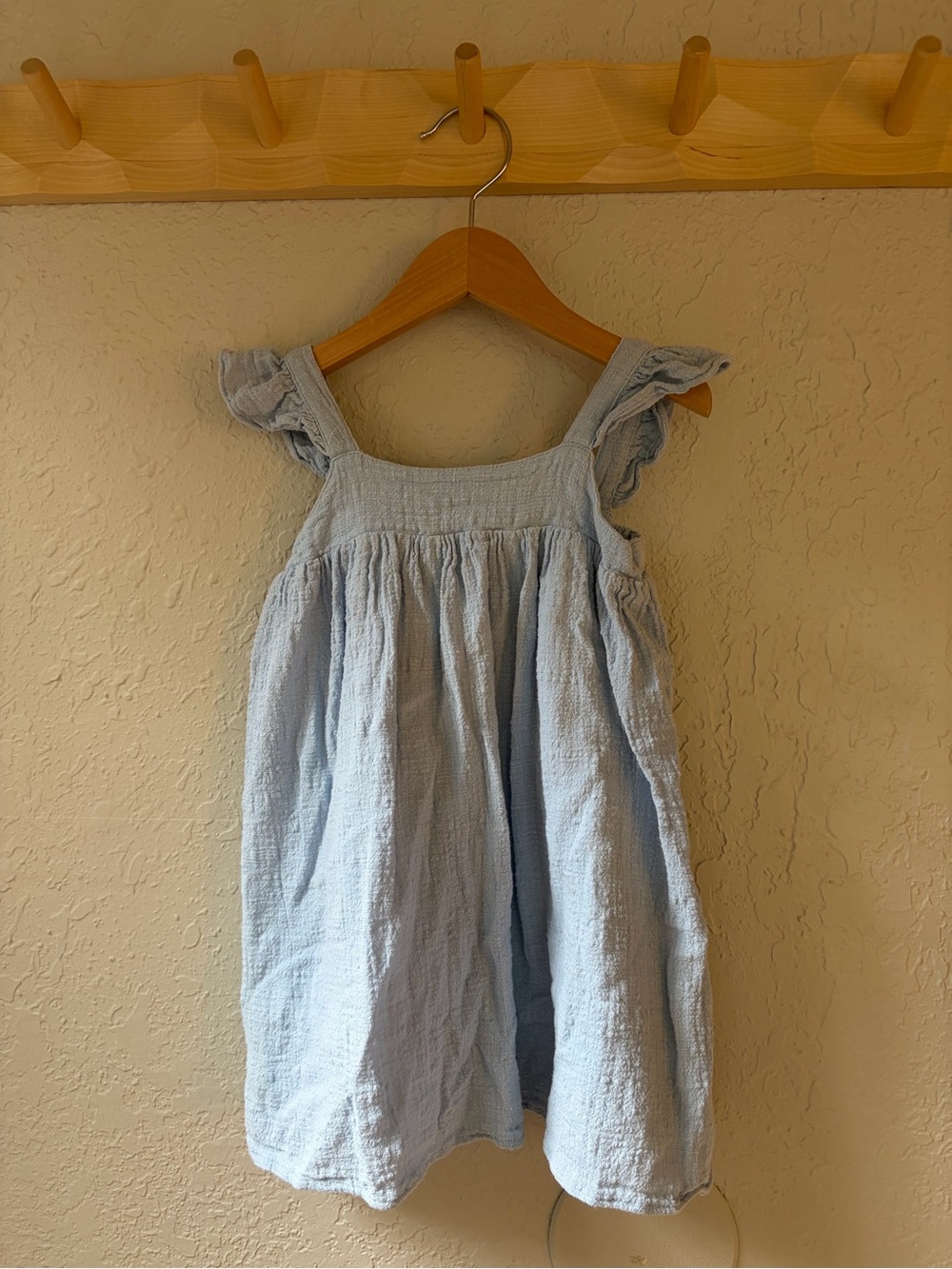 Vignette Girls’ Light Blue A Line Cotton Muslin Sundress